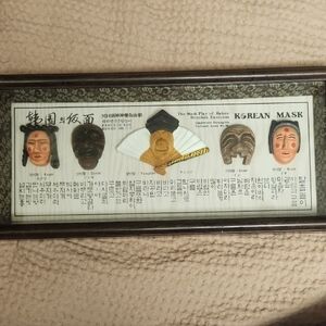 Framed Korean Mask Collection Play Of Hahoe